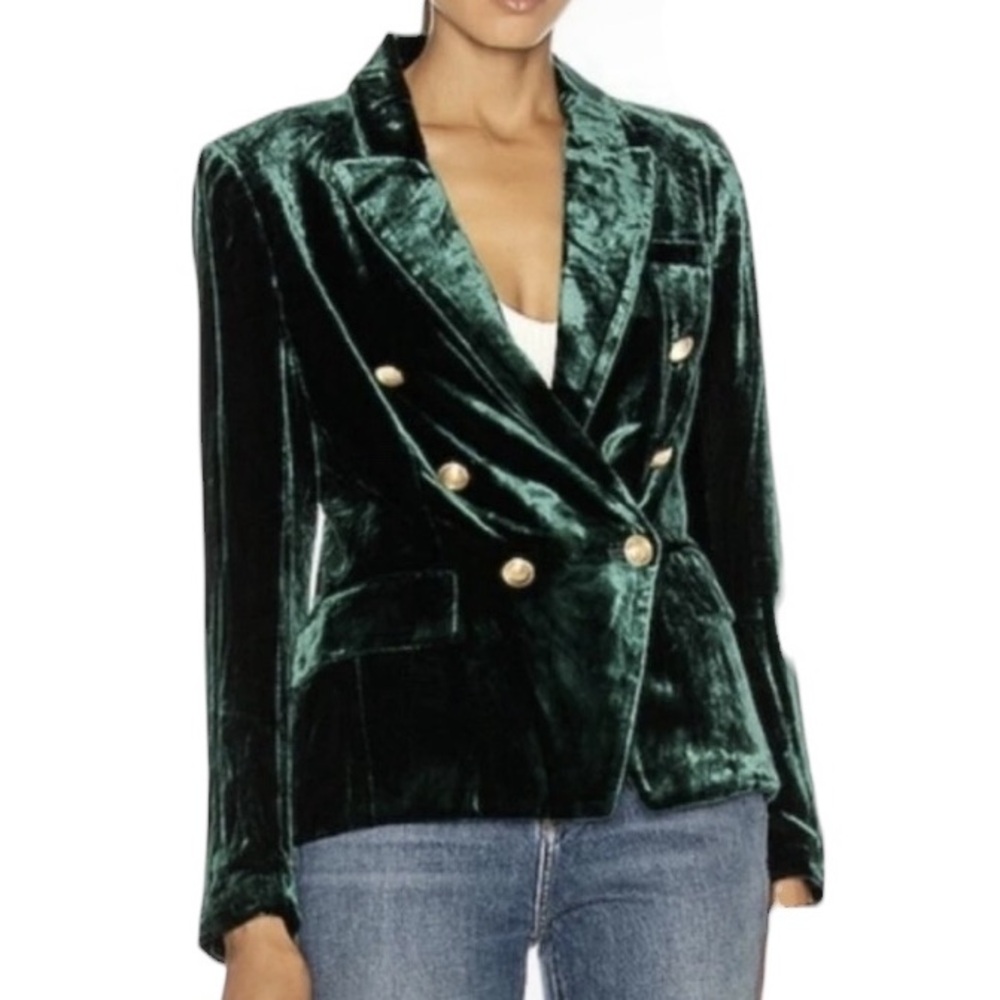 Rachel Zoe Green Velvet Blazer